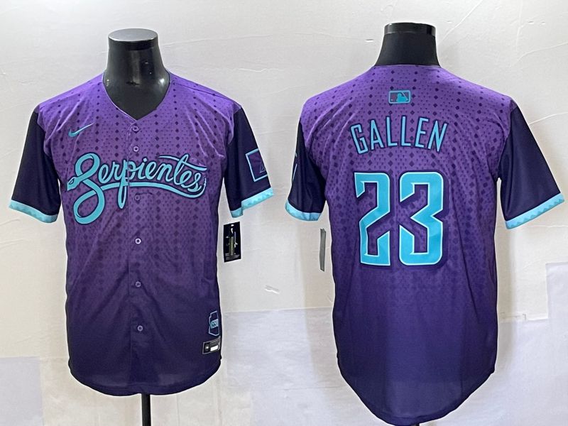 Men 2025 Arizona Diamondback #23 Gallen Purple Joint Name Nike MLB Jersey style 11->arizona diamondback->MLB Jersey